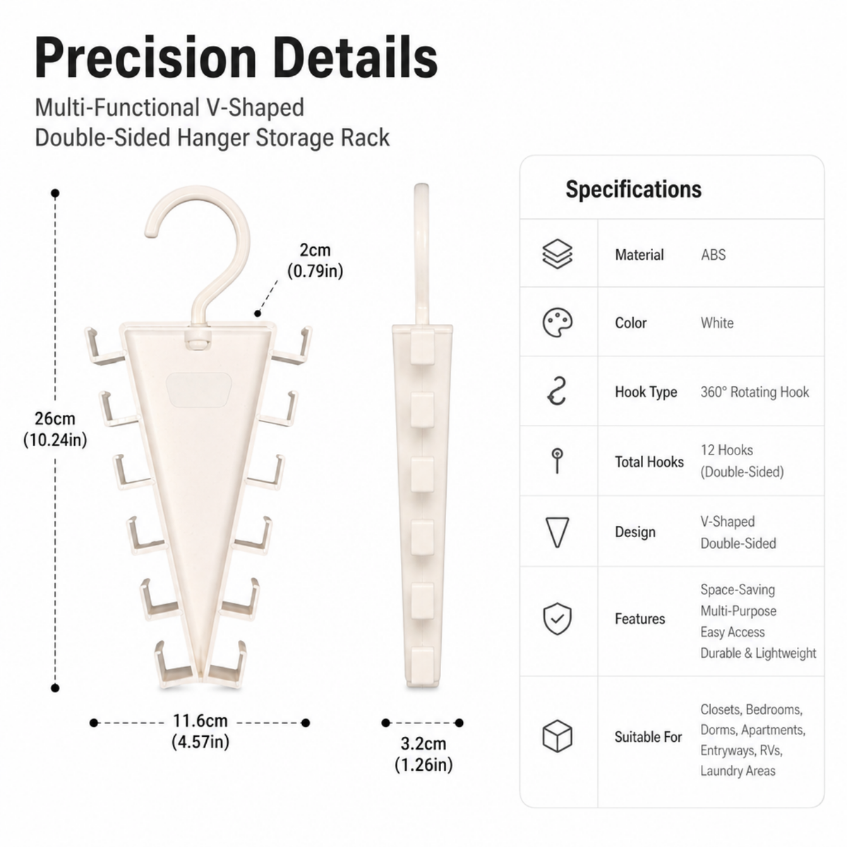 š„³2026 HOT SALEš„³ Multi-Functional V-Shaped Double Sided Hanger Storage Rack