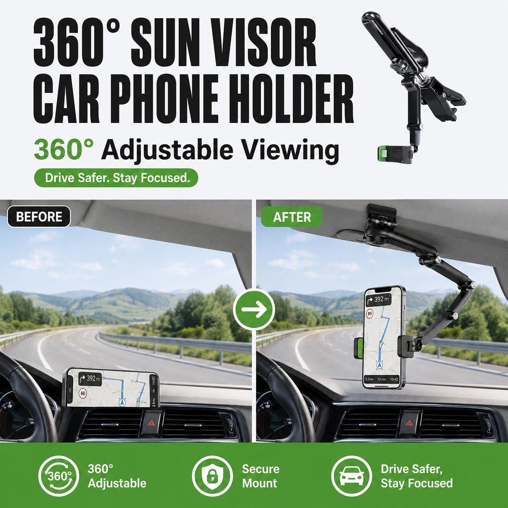 360° Sun Visor Car Phone Holder