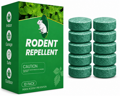 Rodent Repellent − 100% Natural (for Indoor Outdoor Use, Garden & Home, Family & Pet Safe)