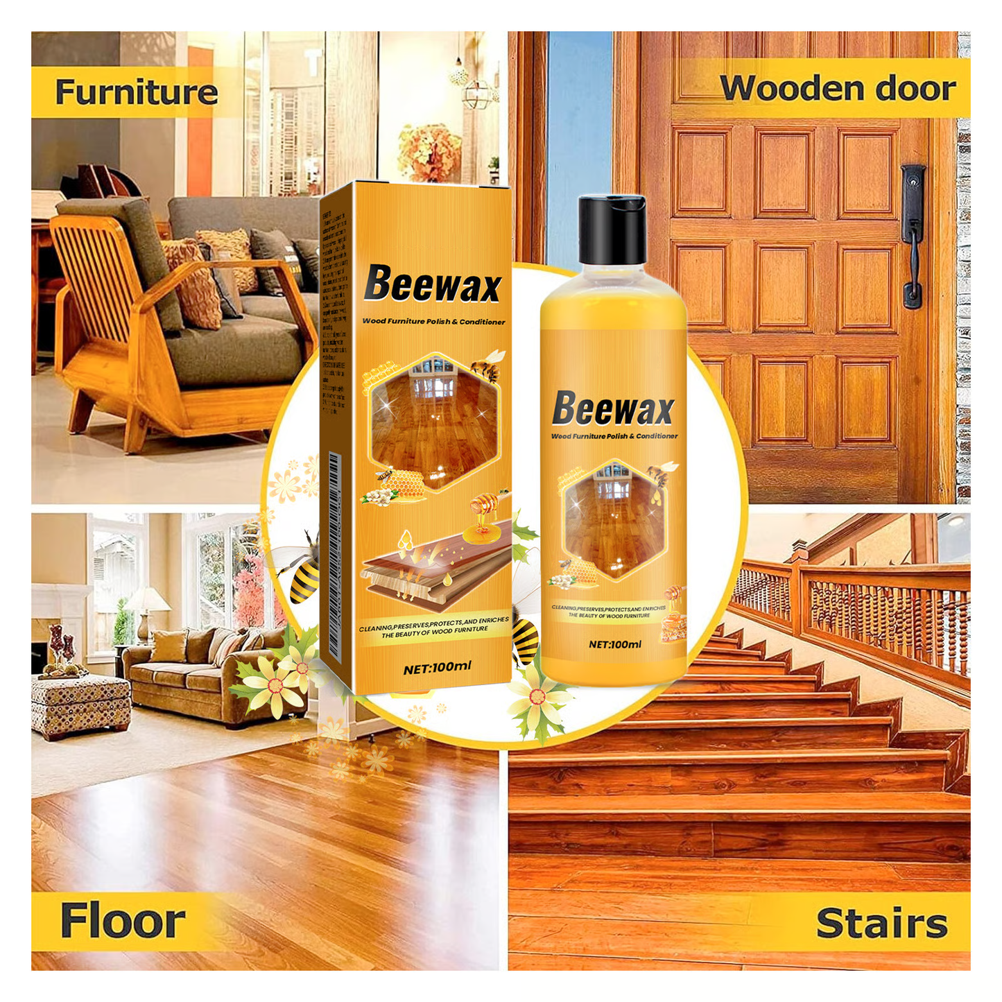 Multi-functional Beewax Nature Wood Polish & Conditioner