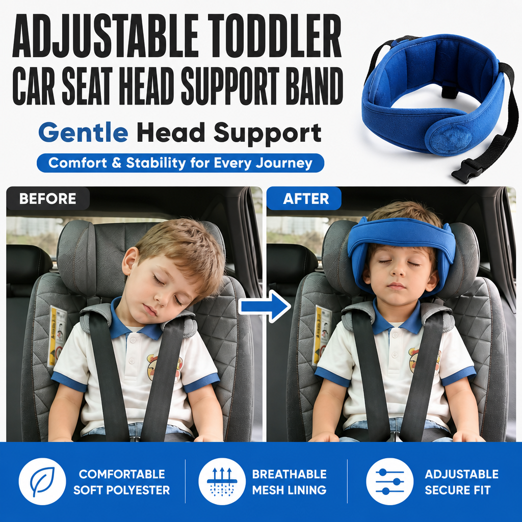 Adjustable Toddler Car Seat Head Support Band