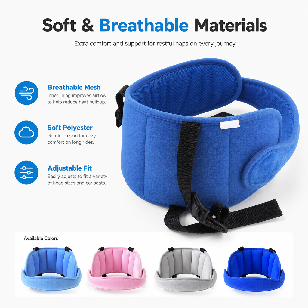 Adjustable Toddler Car Seat Head Support Band