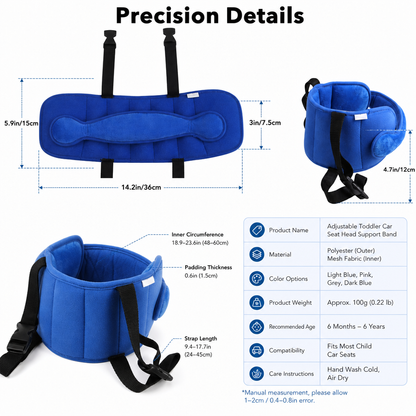 Adjustable Toddler Car Seat Head Support Band