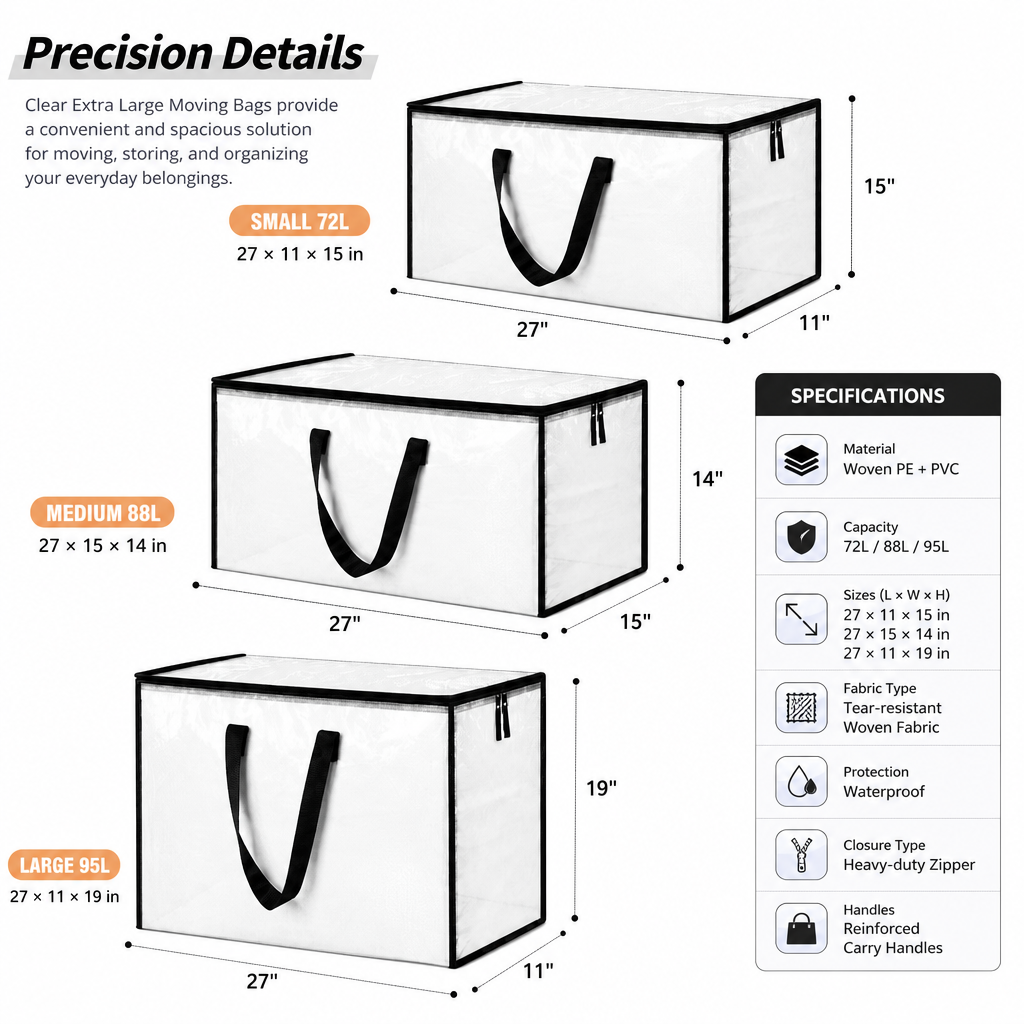 Clear Extra Large Moving Bags