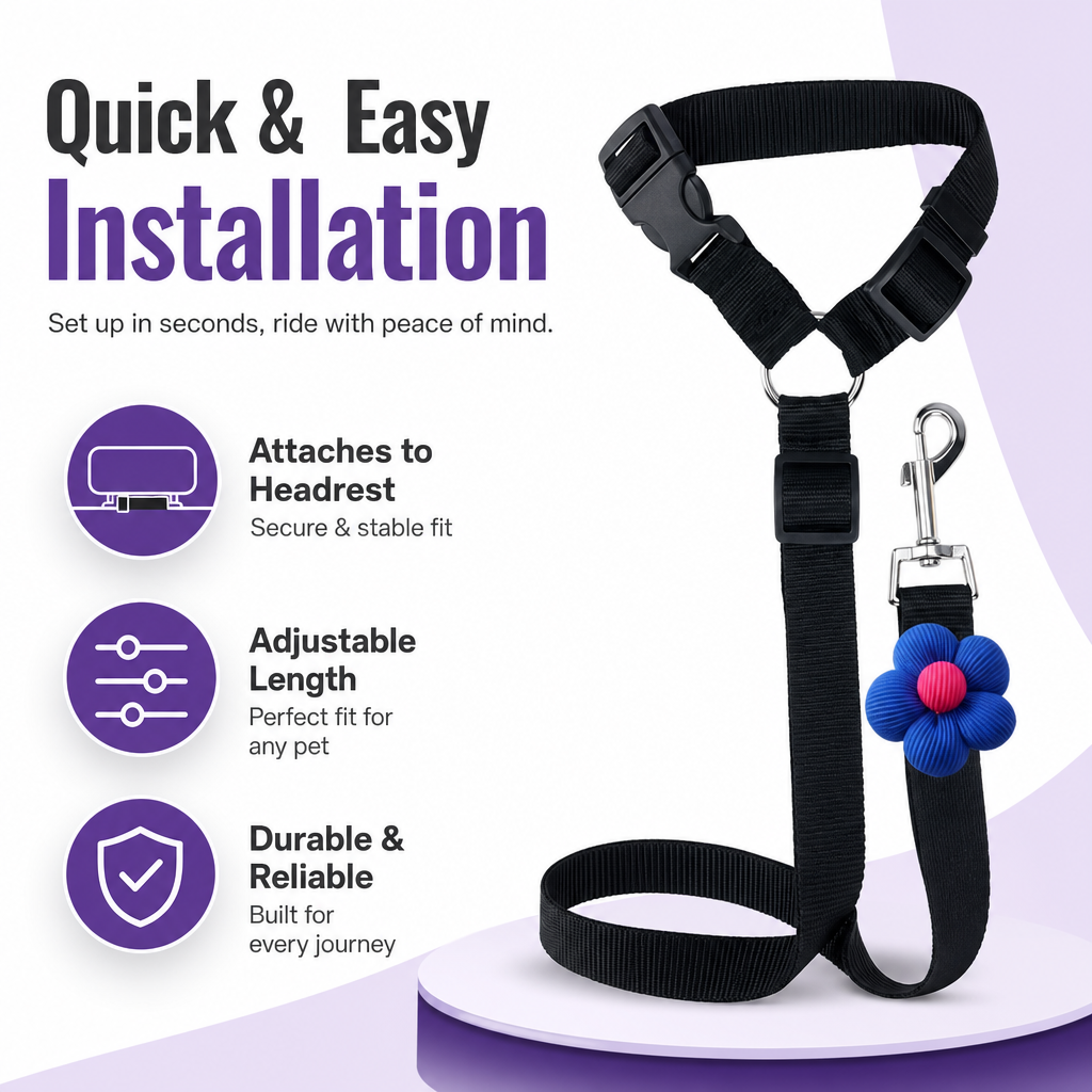 Pet Harnessed Seat Belt for Vehicle Use