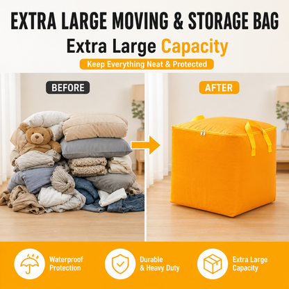 Extra Large Moving & Storage Bag – Thick Durable Dustproof Organizer for Clothes, Bedding, Dorm, Moving & Home Storage