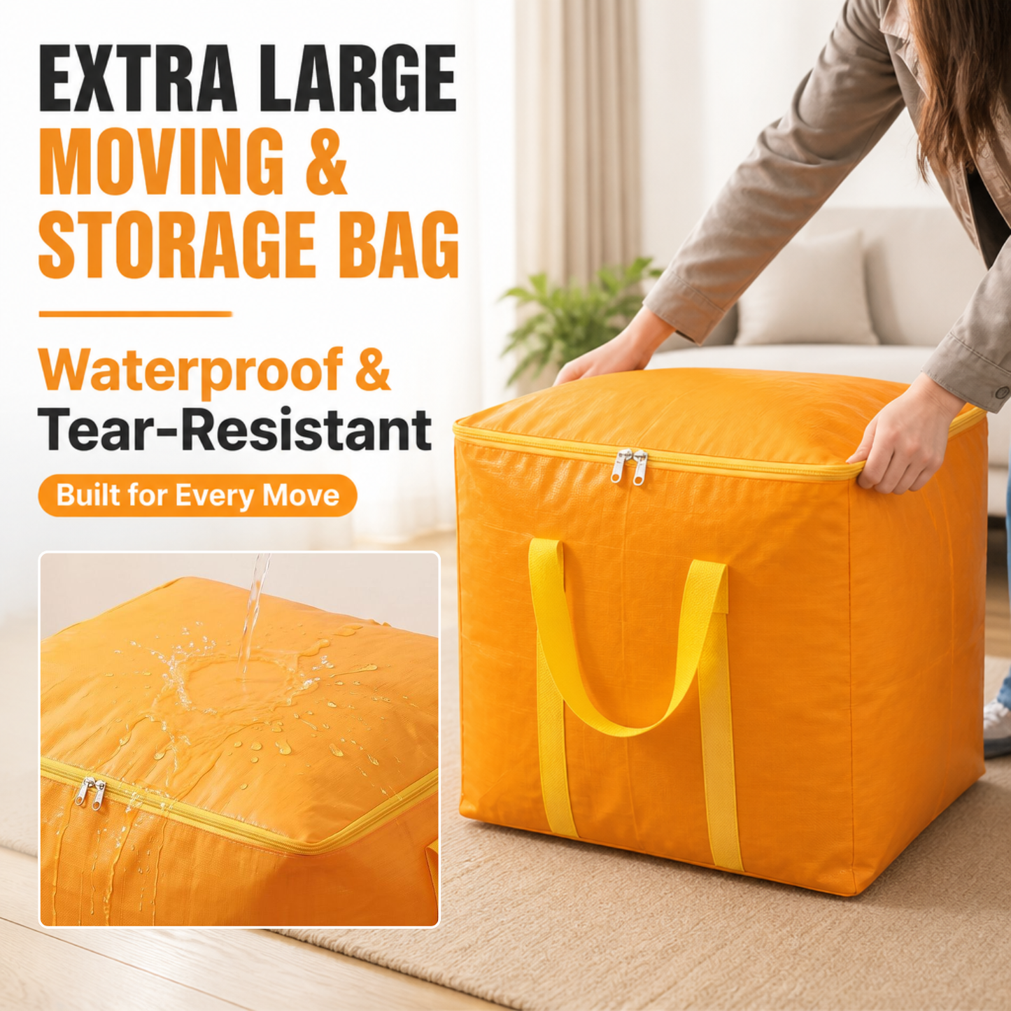 Extra Large Moving & Storage Bag – Thick Durable Dustproof Organizer for Clothes, Bedding, Dorm, Moving & Home Storage