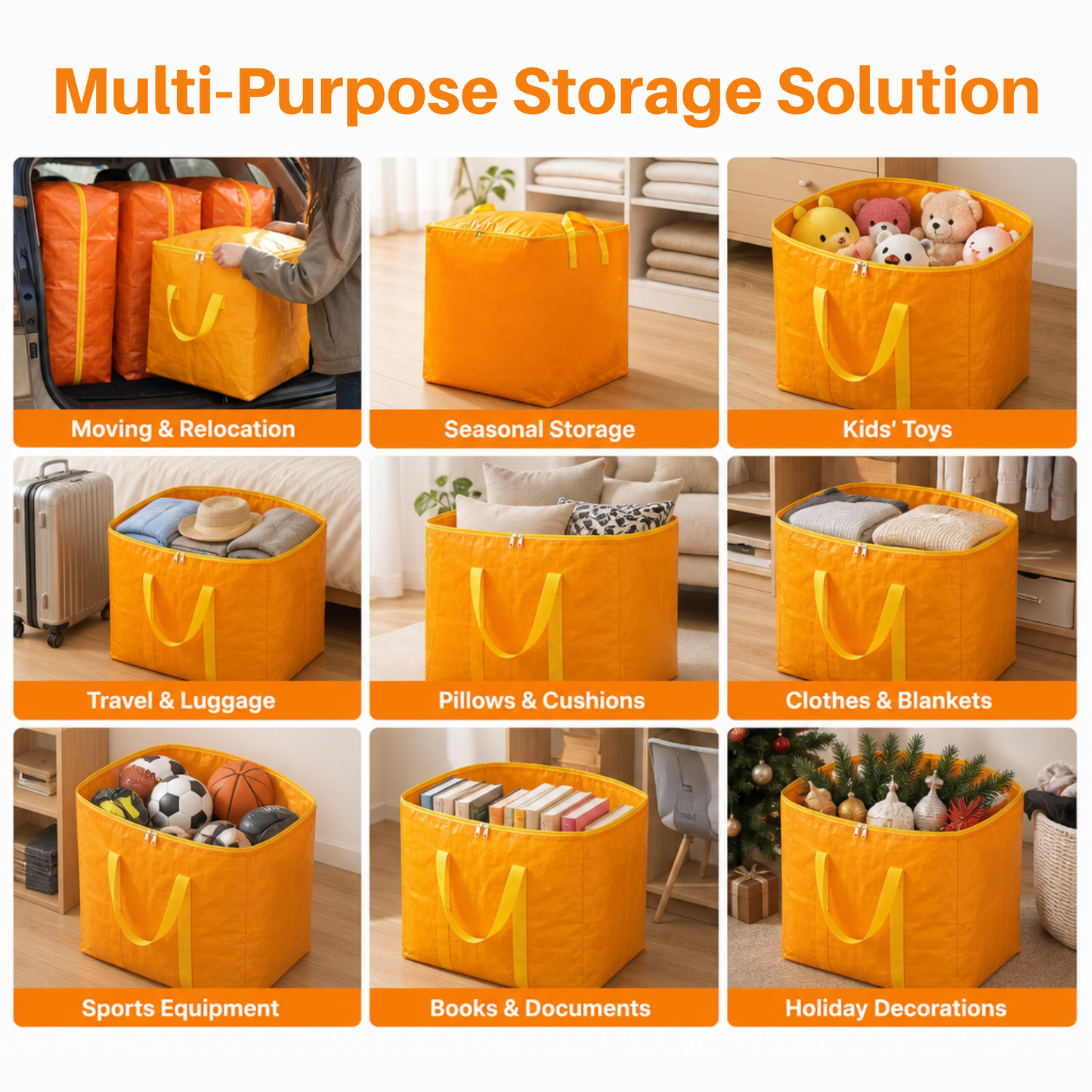 Extra Large Moving & Storage Bag – Thick Durable Dustproof Organizer for Clothes, Bedding, Dorm, Moving & Home Storage