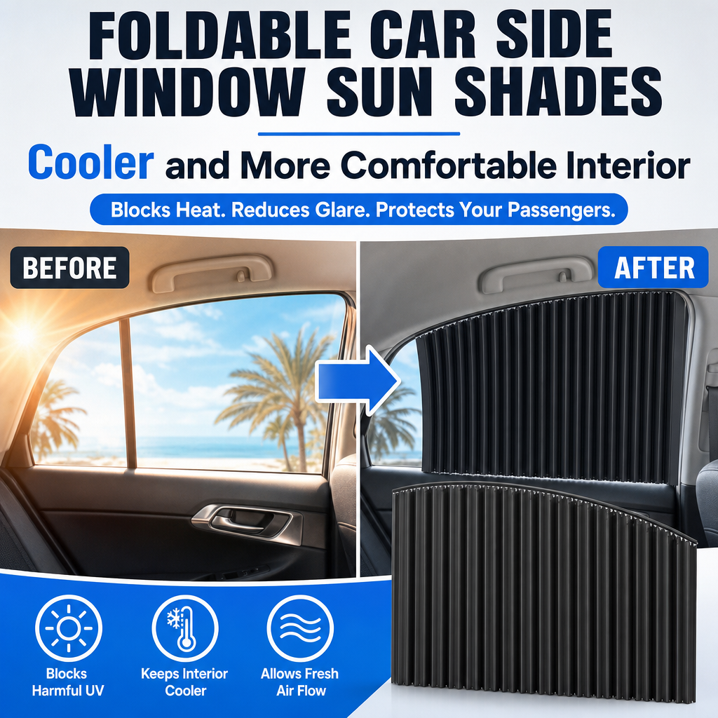 Foldable Car Side Window Sun Shades (2/4 PCS)