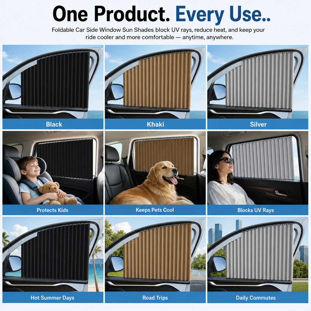 Foldable Car Side Window Sun Shades (2/4 PCS)