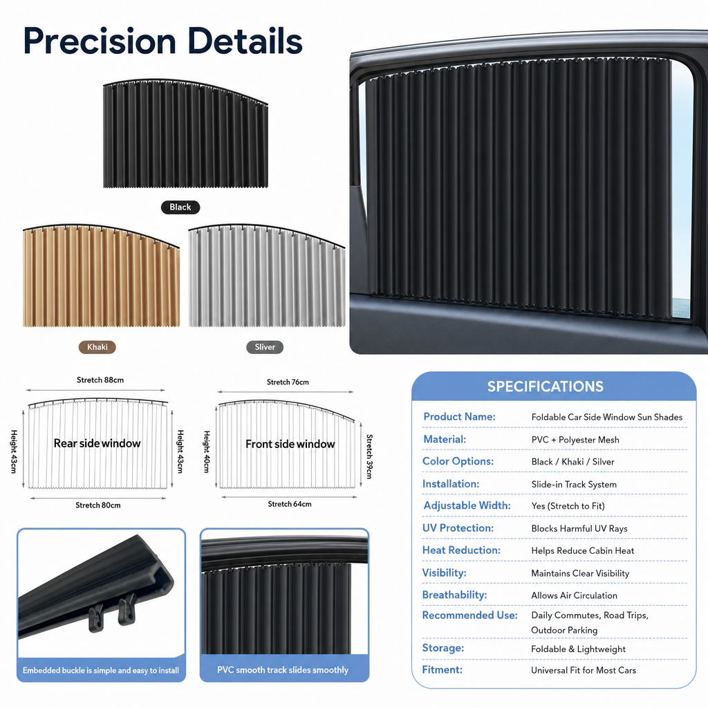 Foldable Car Side Window Sun Shades (2/4 PCS)