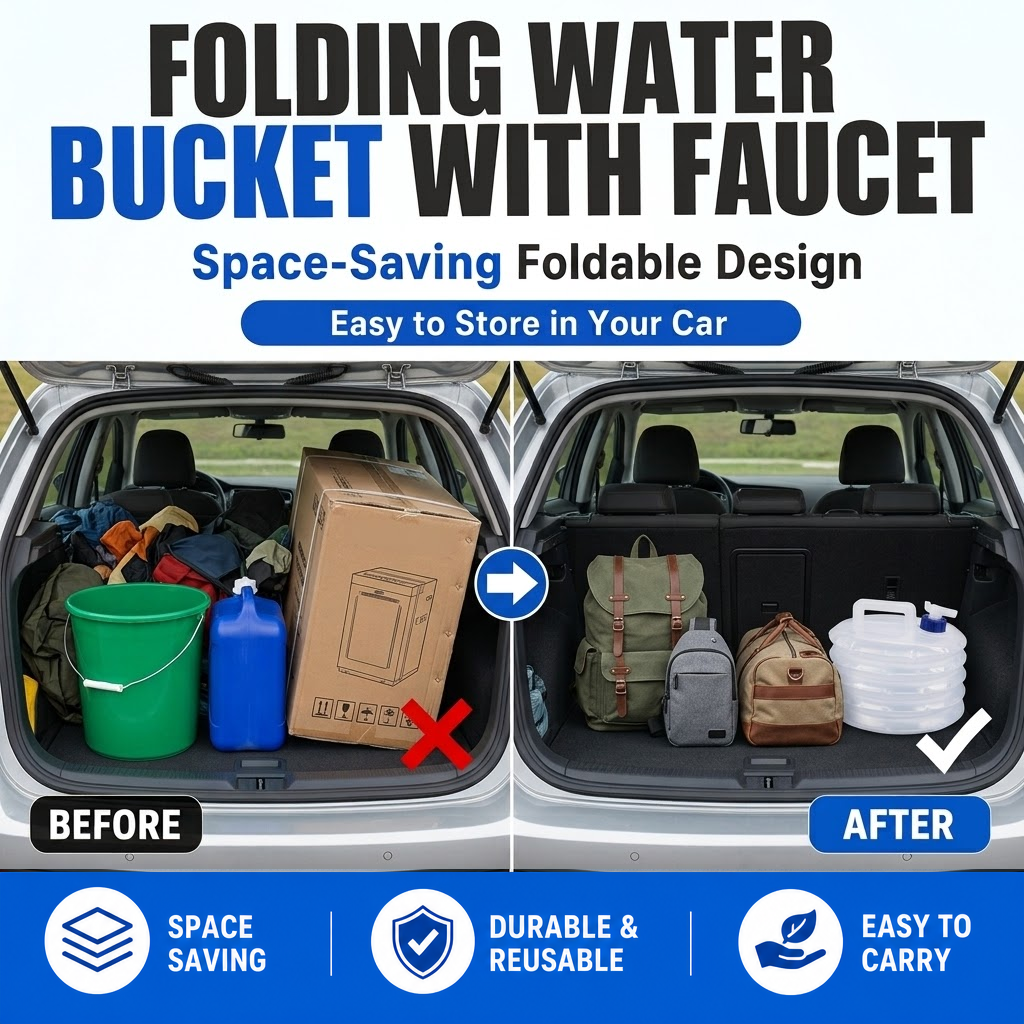Folding Water Bucket with Faucet
