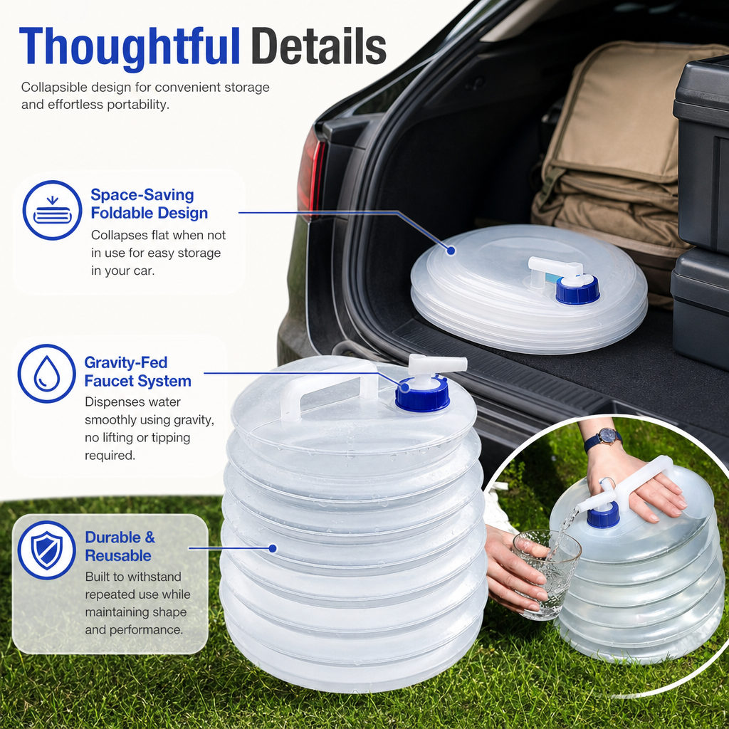 Folding Water Bucket with Faucet