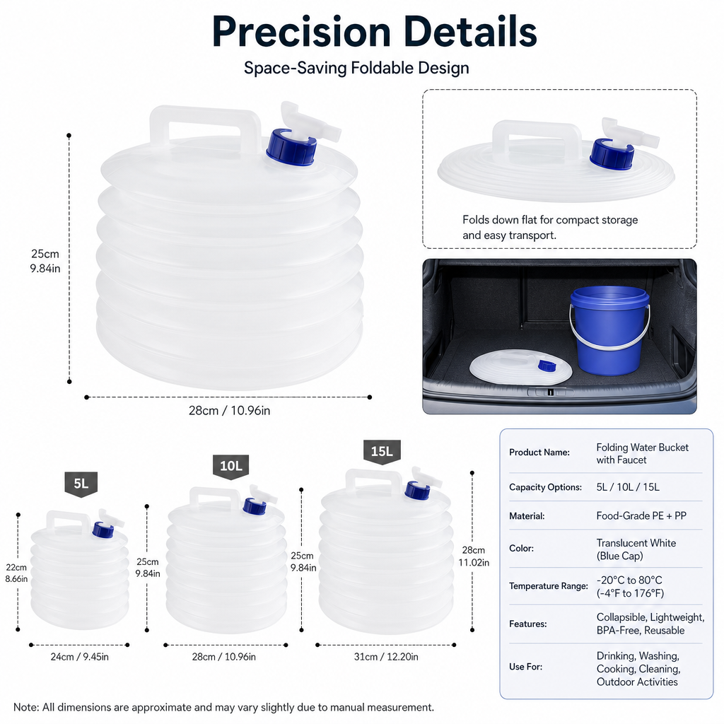 Folding Water Bucket with Faucet