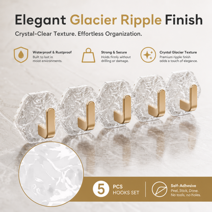 Glacier Ripple Self-Adhesive Hooks