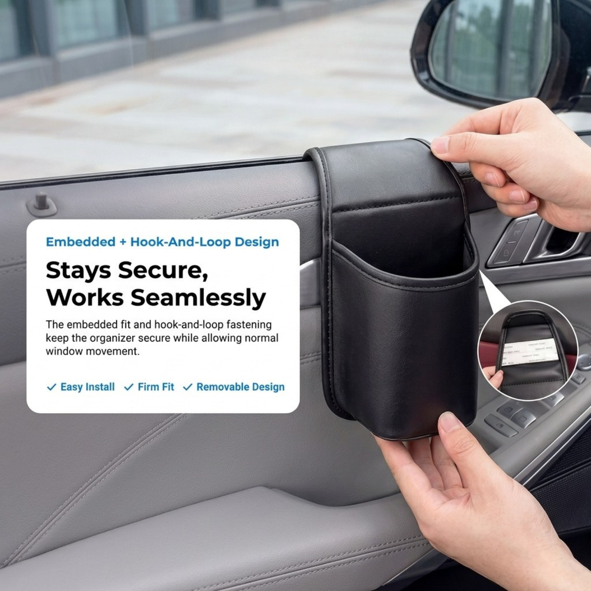 Universal Leather Car Door Cup Holder