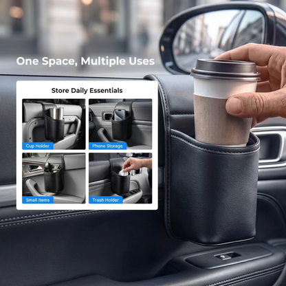 Universal Leather Car Door Cup Holder