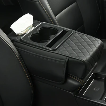 Multi-Functional Leather Car Armrest Organizer