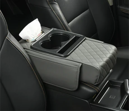 Multi-Functional Leather Car Armrest Organizer