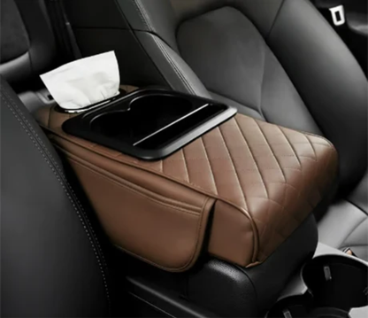 Multi-Functional Leather Car Armrest Organizer