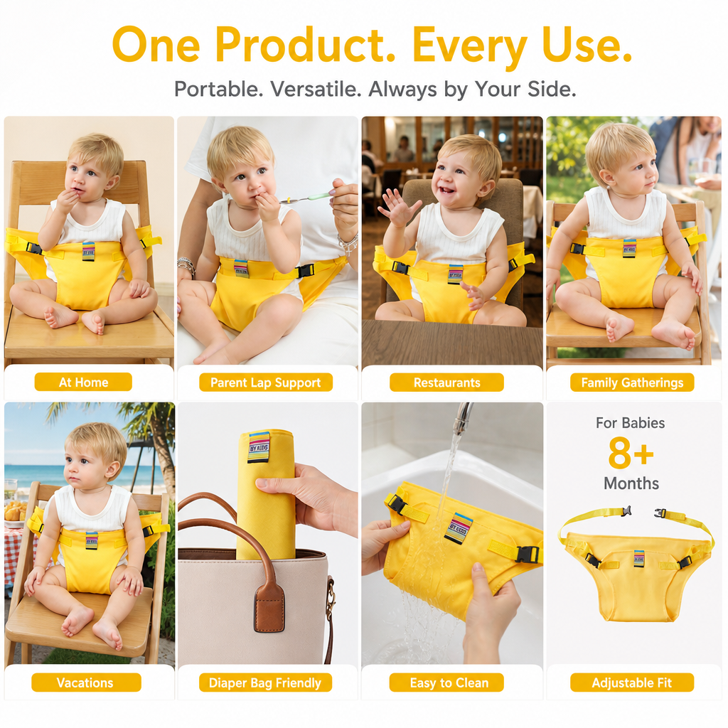 Portable Baby High Chair Safety Harness