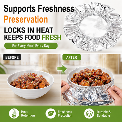 Reusable Aluminum Foil Food Covers (50 PCS)