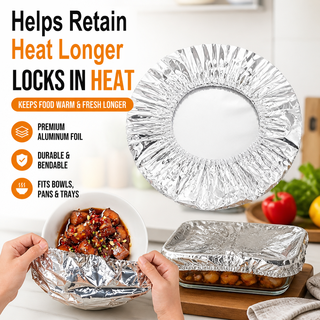 Reusable Aluminum Foil Food Covers (50 PCS)