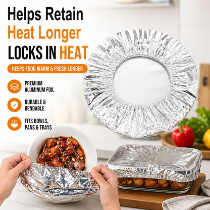 Reusable Aluminum Foil Food Covers (50 PCS)