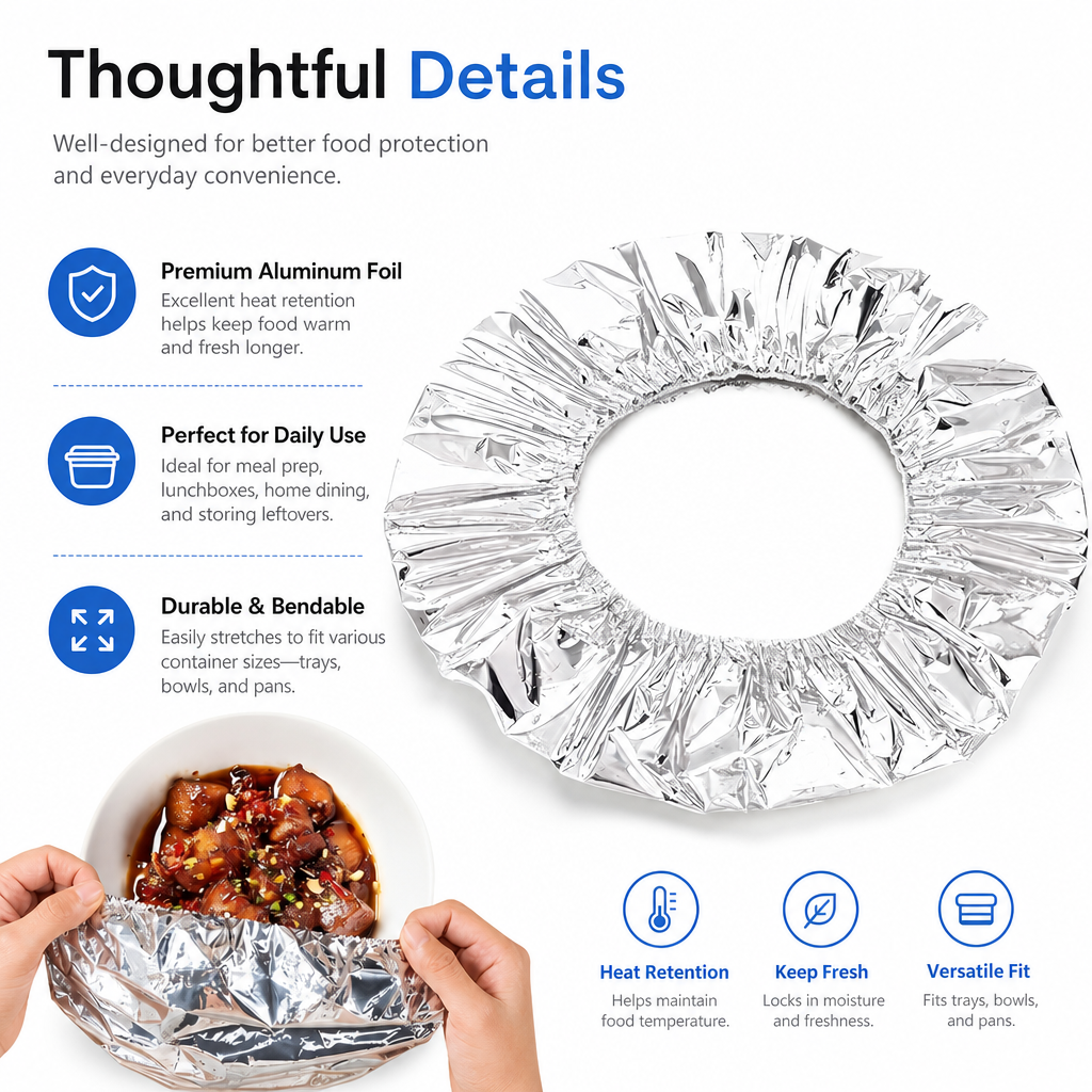 Reusable Aluminum Foil Food Covers (50 PCS)