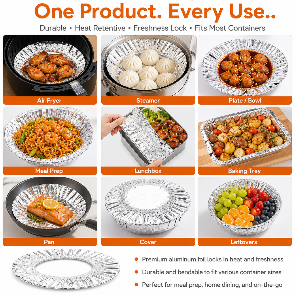 Reusable Aluminum Foil Food Covers (50 PCS)