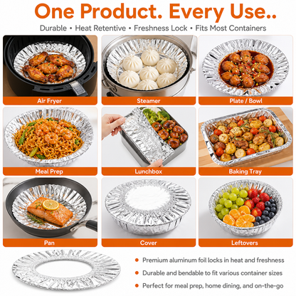 Reusable Aluminum Foil Food Covers (50 PCS)
