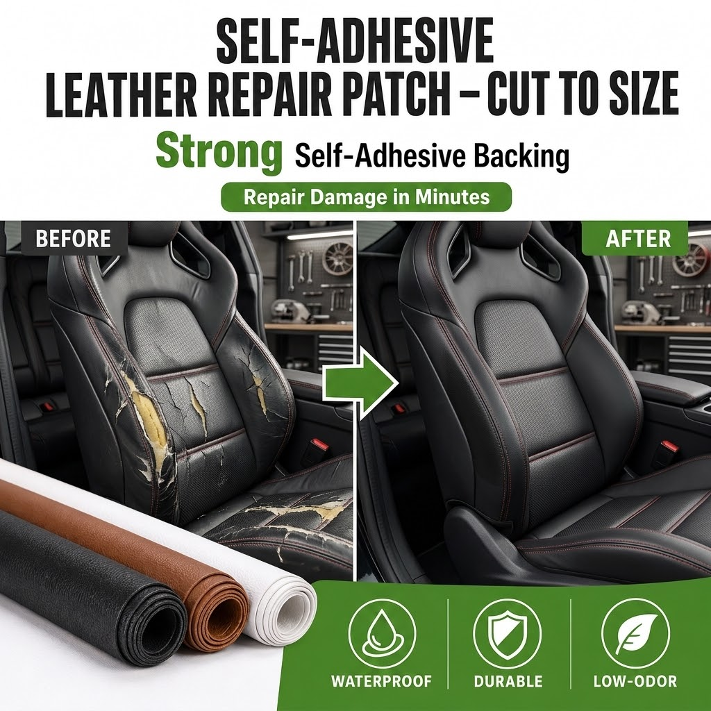 Self-Adhesive Leather Repair Patch — Cut to Size