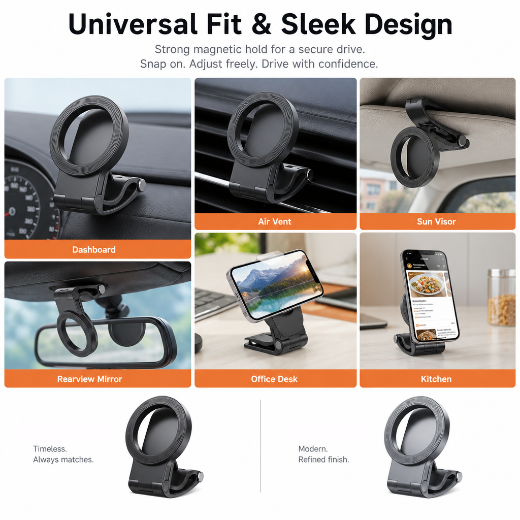 Signature Magnetic Snap-On Car Phone Holder