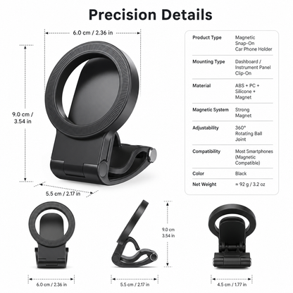 Signature Magnetic Snap-On Car Phone Holder