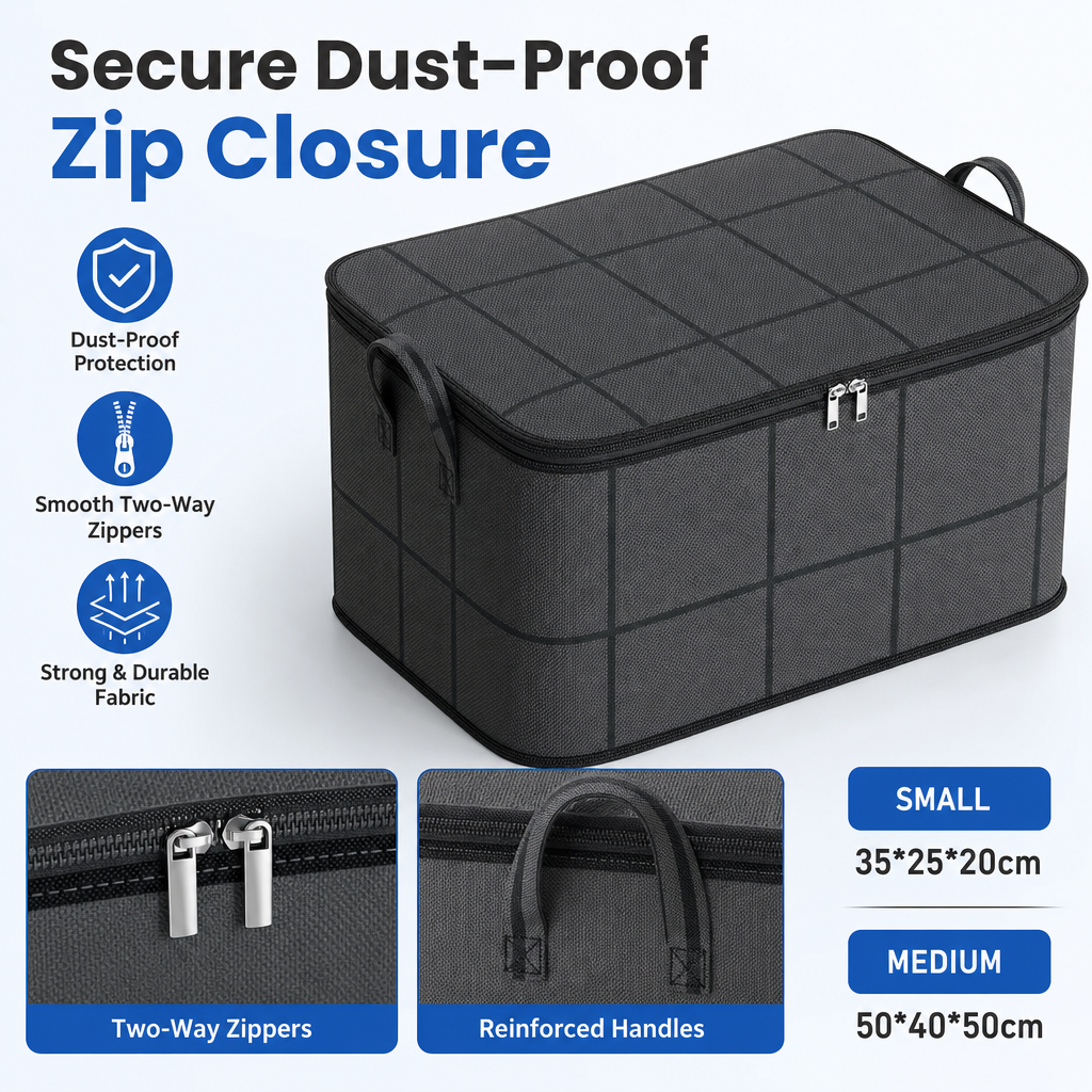 Space Saver Jumbo Zip Storage Bag - Fits 3x More in Half the Space