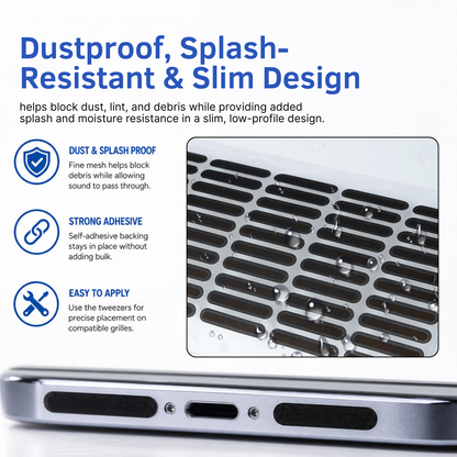 Universal Phone Speaker Dust Mesh Stickers & Cleaning Kit