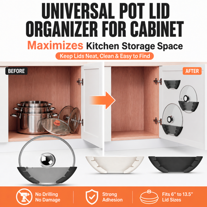 Universal Pot Lid Organizer for Cabinet