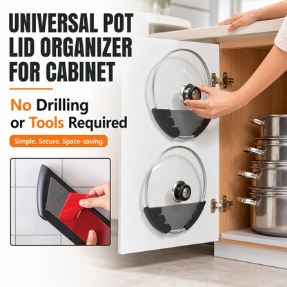 Universal Pot Lid Organizer for Cabinet