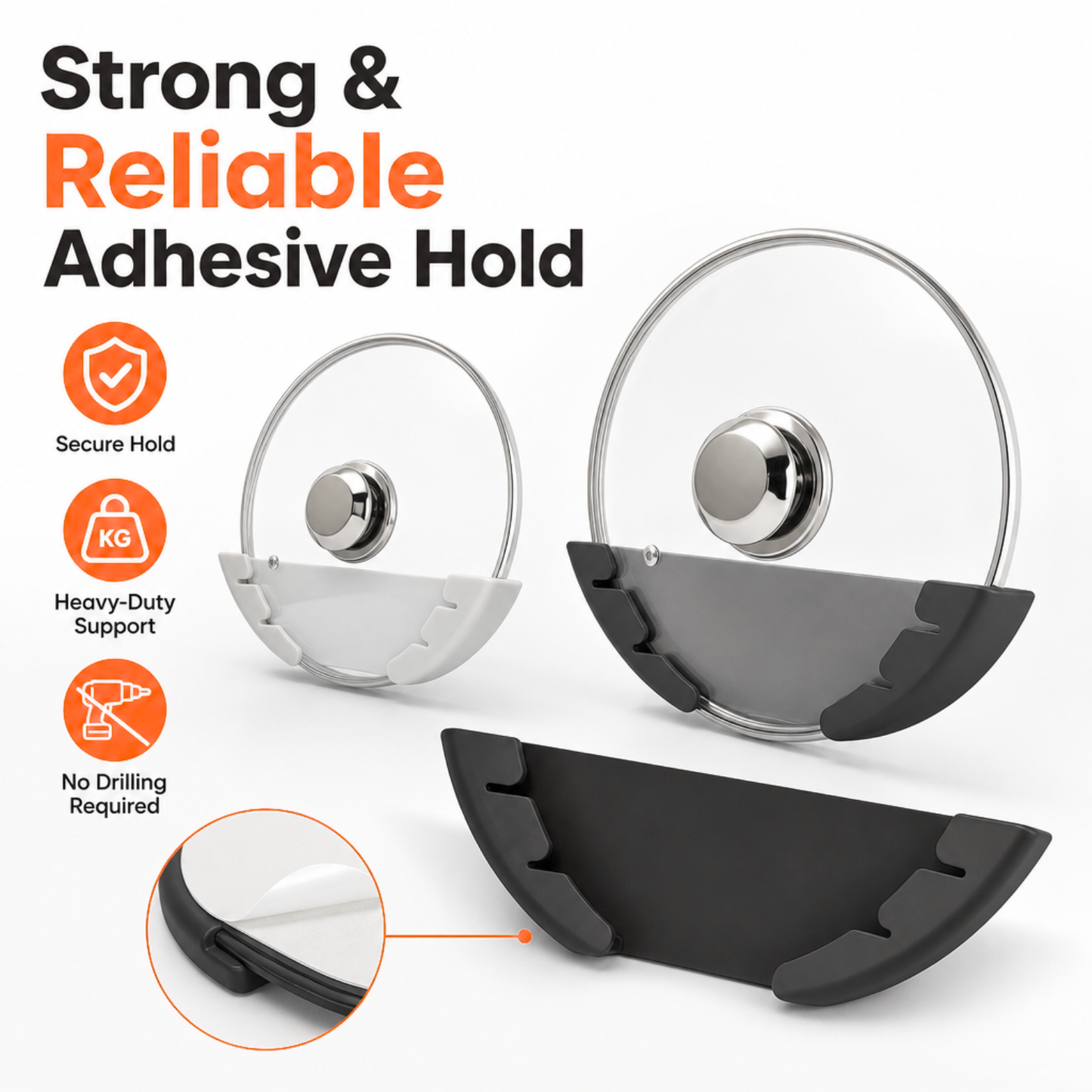 Universal Pot Lid Organizer for Cabinet