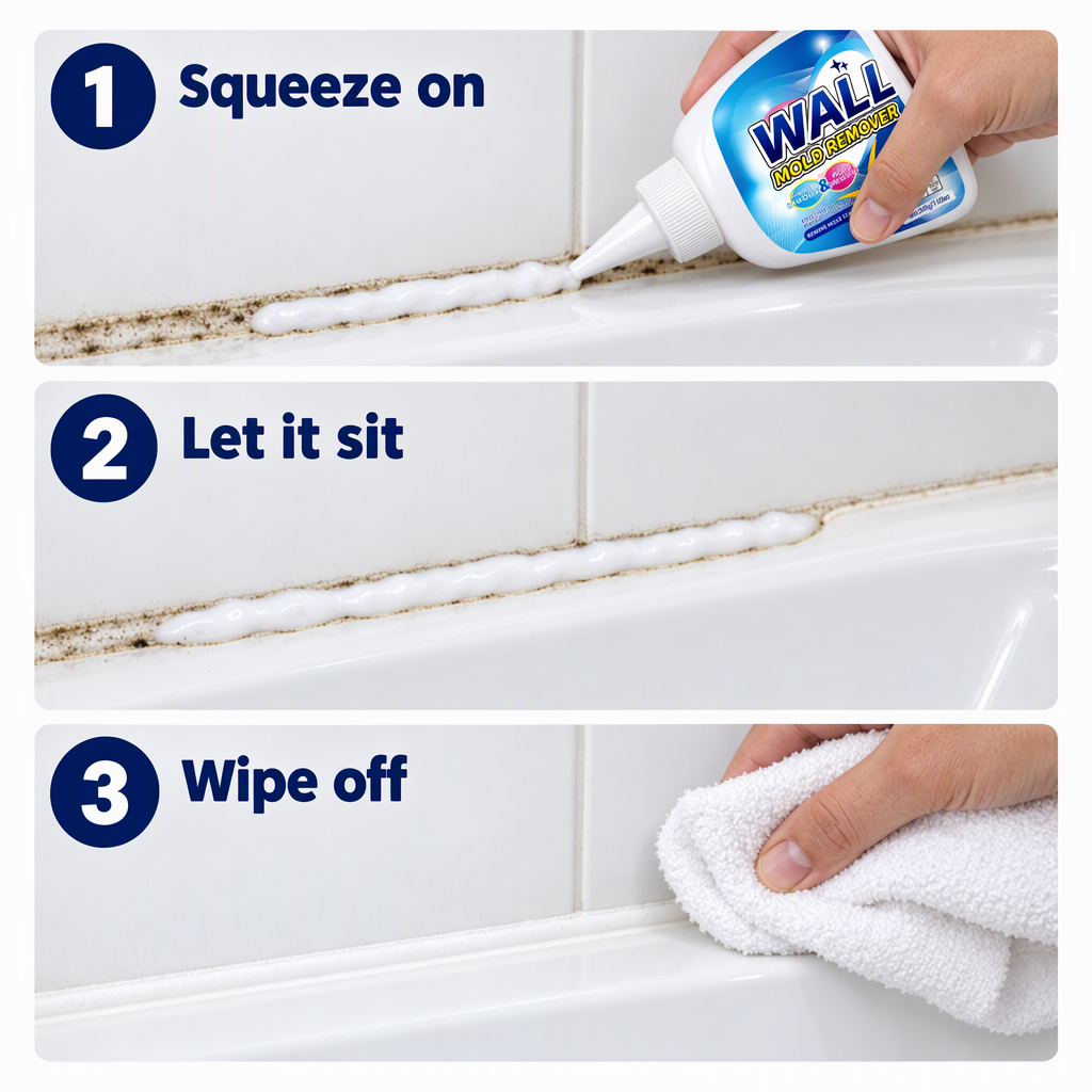 Squeeze on, let it sit, wipe off