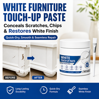 White Furniture Touch-Up Paste with Brush