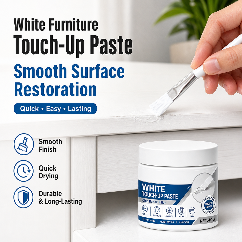 White Furniture Touch-Up Paste with Brush