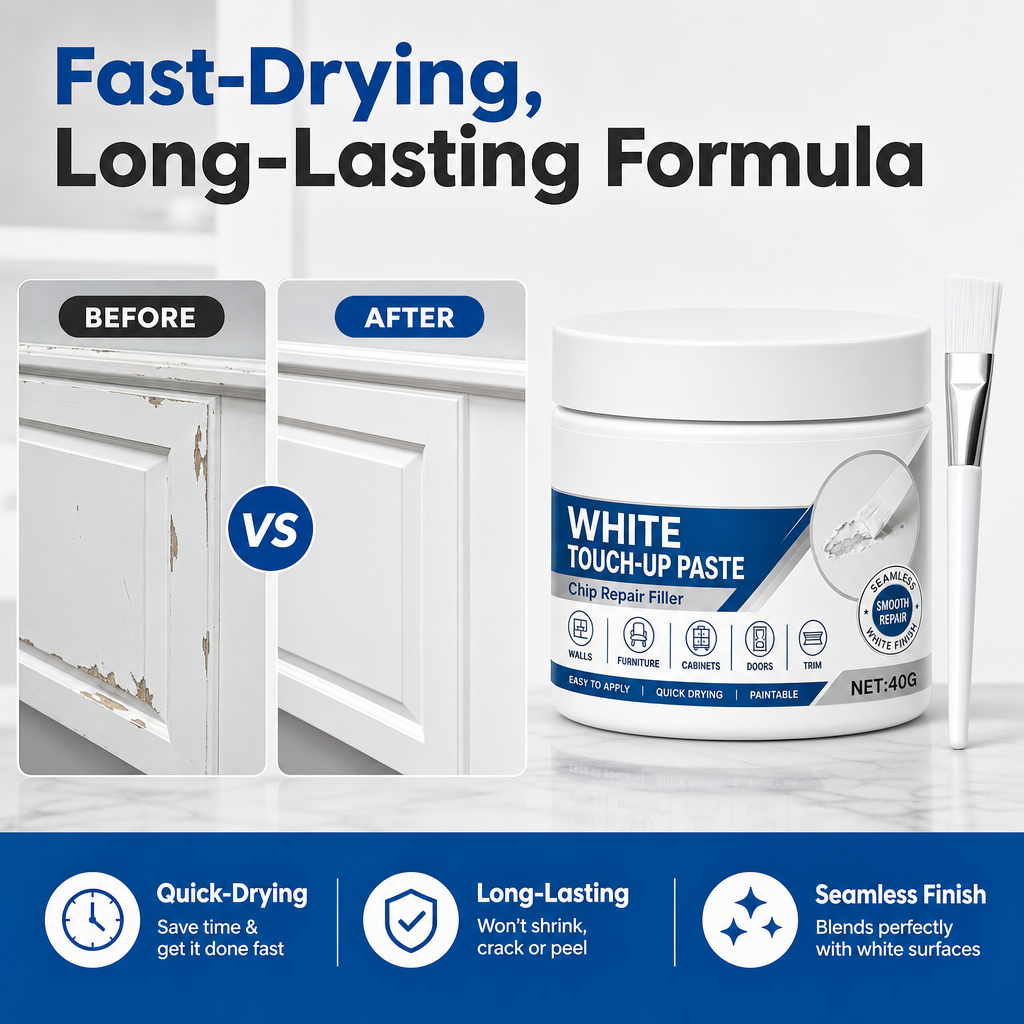 White Furniture Touch-Up Paste with Brush