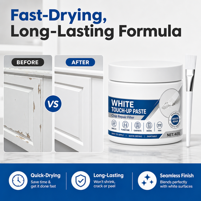 White Furniture Touch-Up Paste with Brush