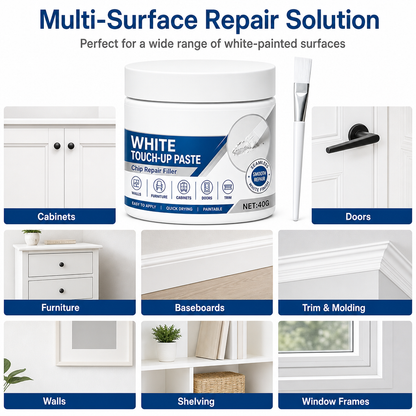 White Furniture Touch-Up Paste with Brush